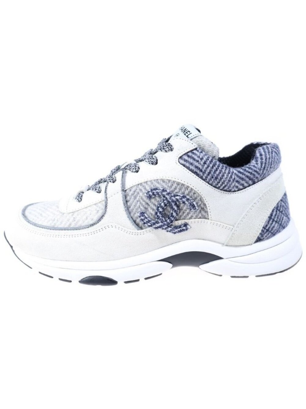 Chanel CC Logo Mesh Low-Top Sneakers White